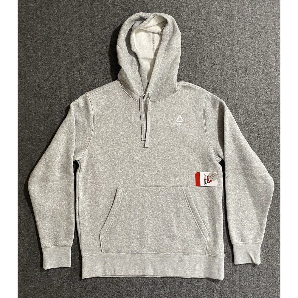 Reebok Mens Knit/Fleece Gameday Hoodie Rhubarb Gray Size M-NWT